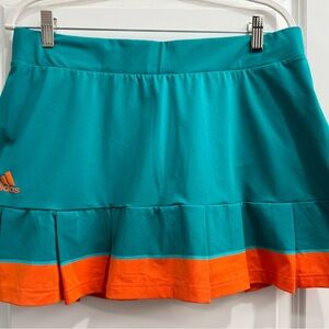 Teal and orange adidas tennis skirt